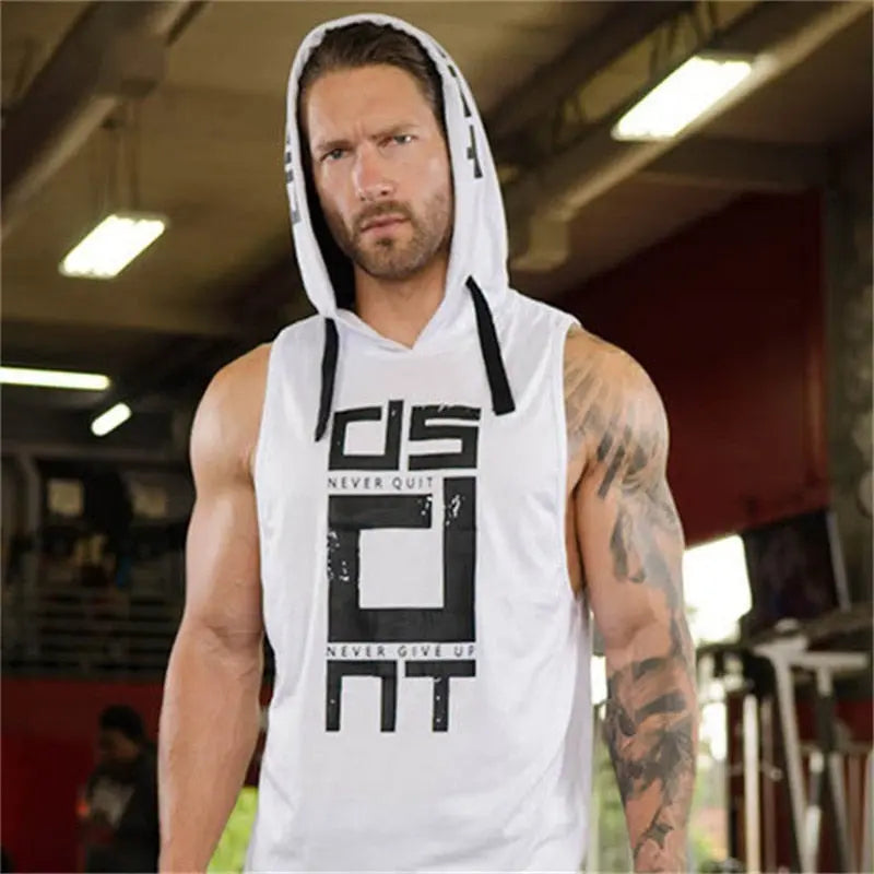 Cotton Tank Tops Hoodie Fitness Mens Bodybuilding Workout Tee fashion Muscle Male Activewear Markonline