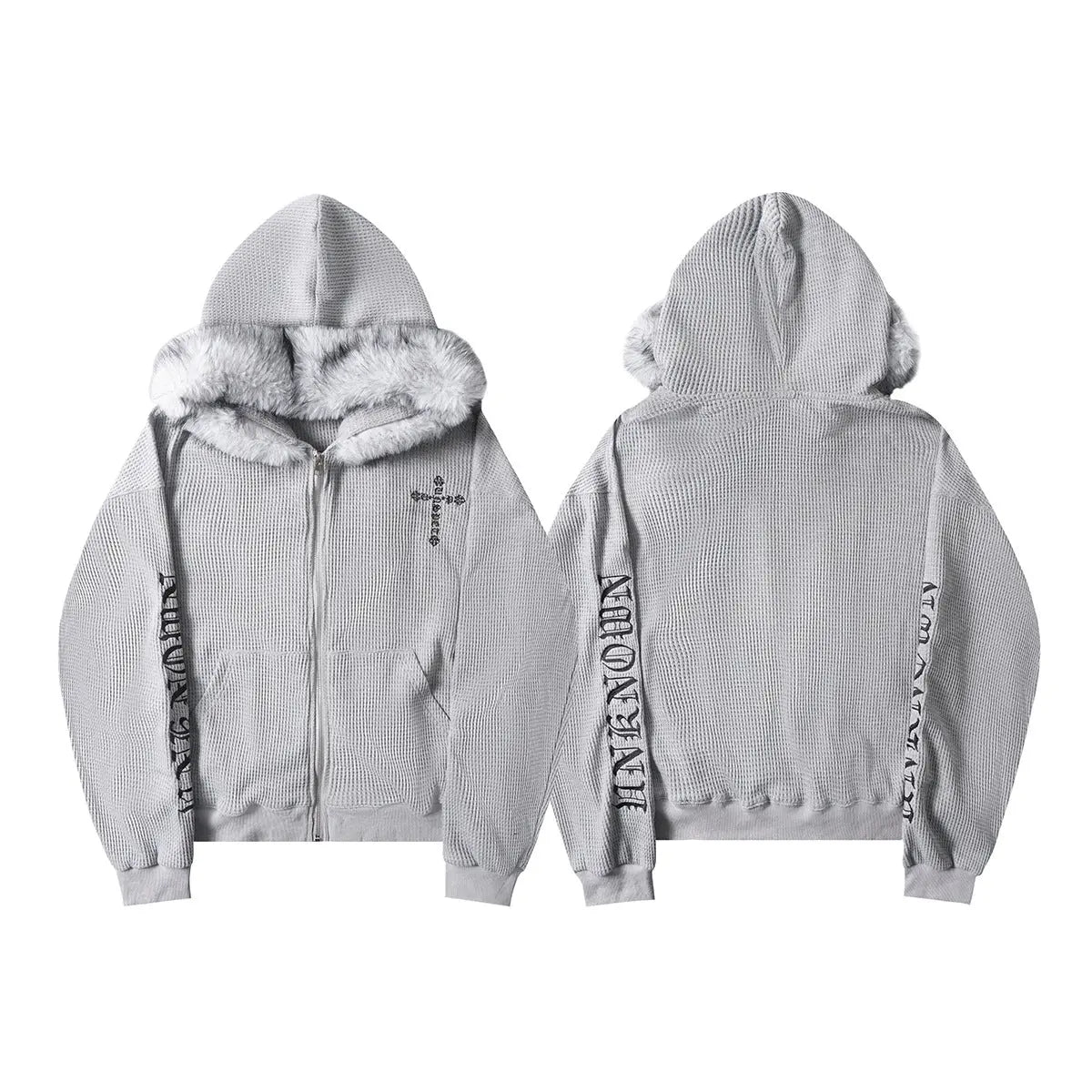 Cross Embroidered Zipper Hoodie Markonline