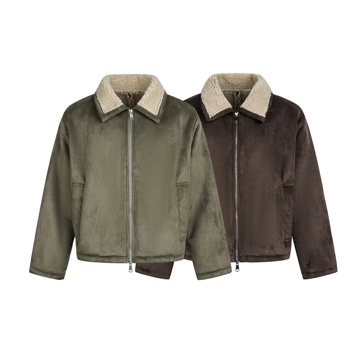 Brown lambhair coat for men Markonline