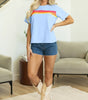 Beau Blue Striped Patch Front Casual Tee Markonline