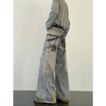 Printed ink splatter hanging decoration logging workwear jeans men Markonline