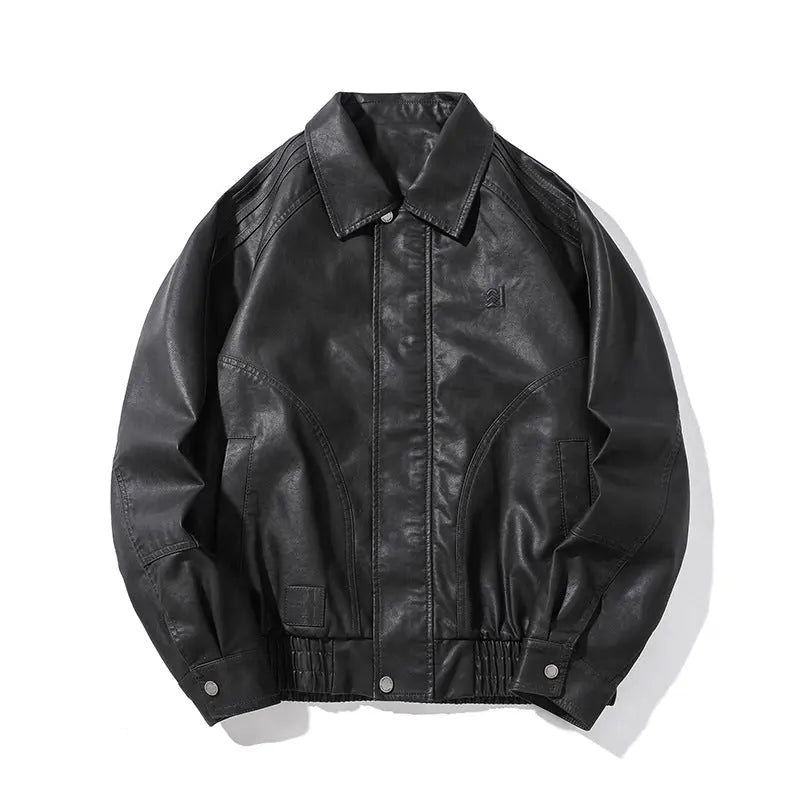 PU Leather Jacket Men  Motorbike Biker Coat Markonline