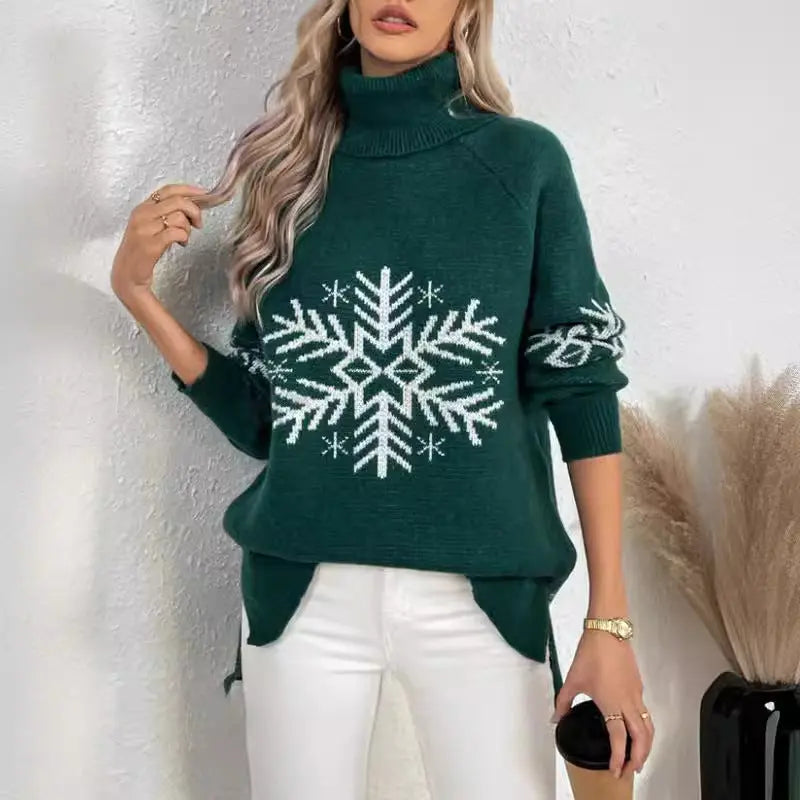 High Collar Christmas Sweaters Women's Clothing Markonline