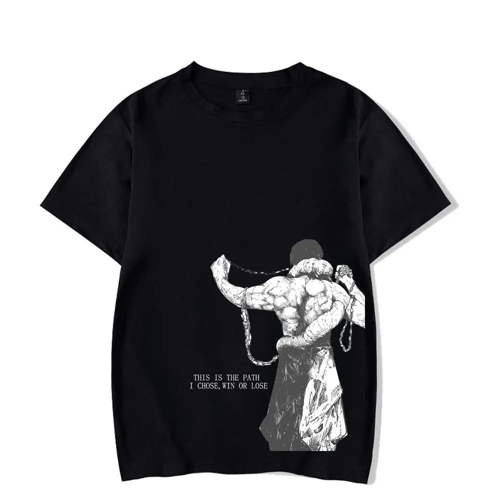 Anime Printed Streetwear Vintage Washed T-shirt Men Harajuku Markonline