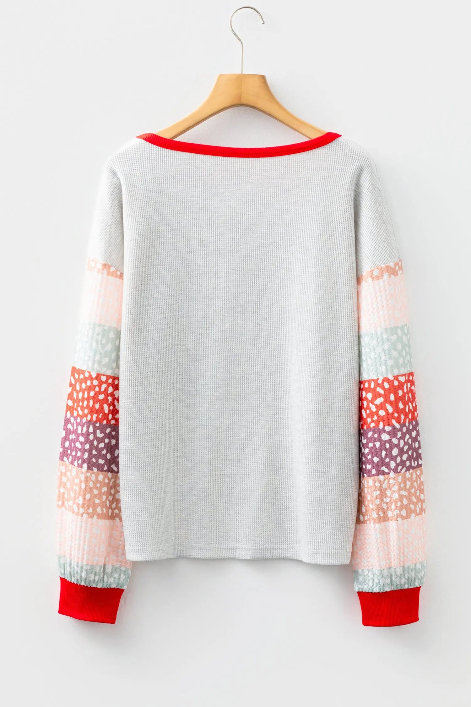 Jet Stream Contrast Leopard Color Block Sleeve Loose Pullover Dear-Lover Dropshipping