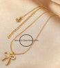 Gold Plated Rhinestone Bowknot Pendant Necklace Dear-Lover Dropshipping