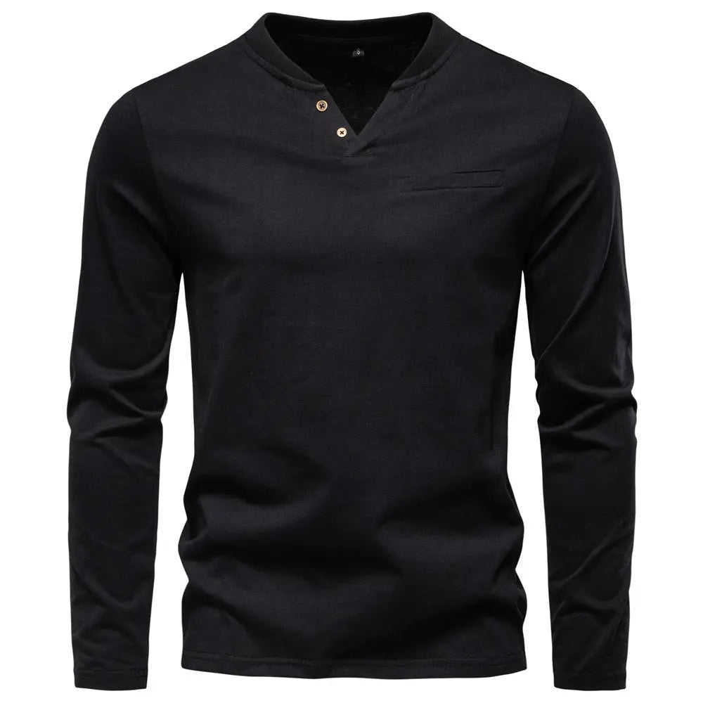 V-neck long sleeved T-shirt for men