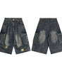 Washed multi pocket workwear denim shorts for men Markonline