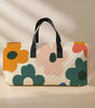 White Flower Print Quilted Large Duffel Bag Markonline