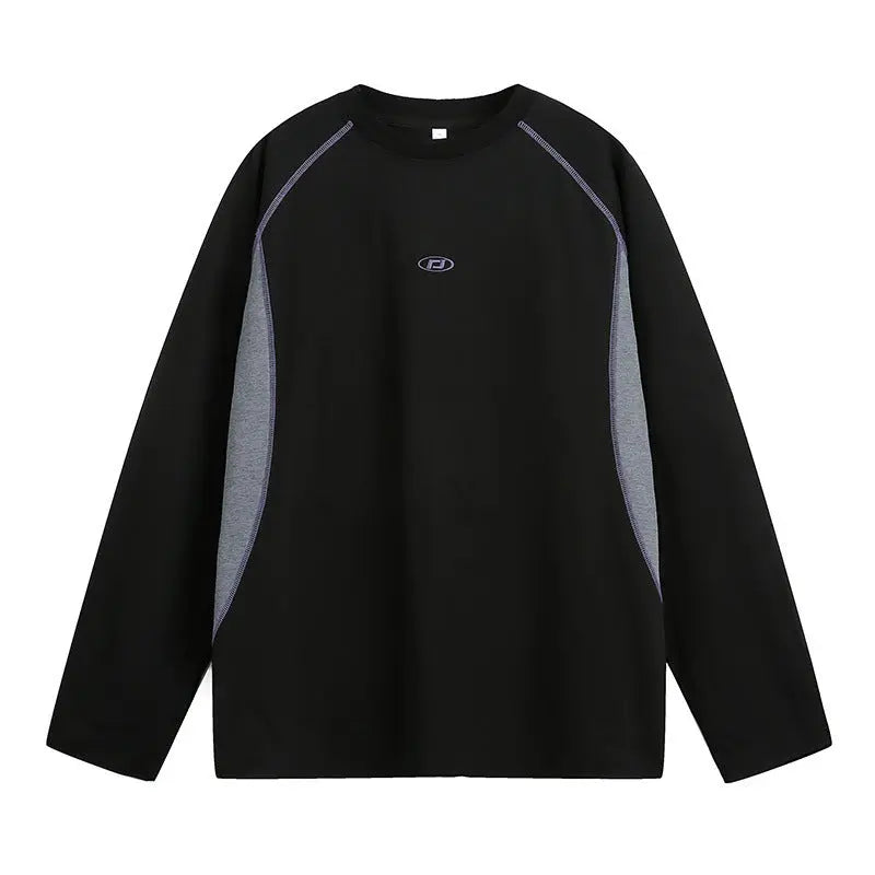 Embroidered loose long sleeved T-shirt for men Markonline