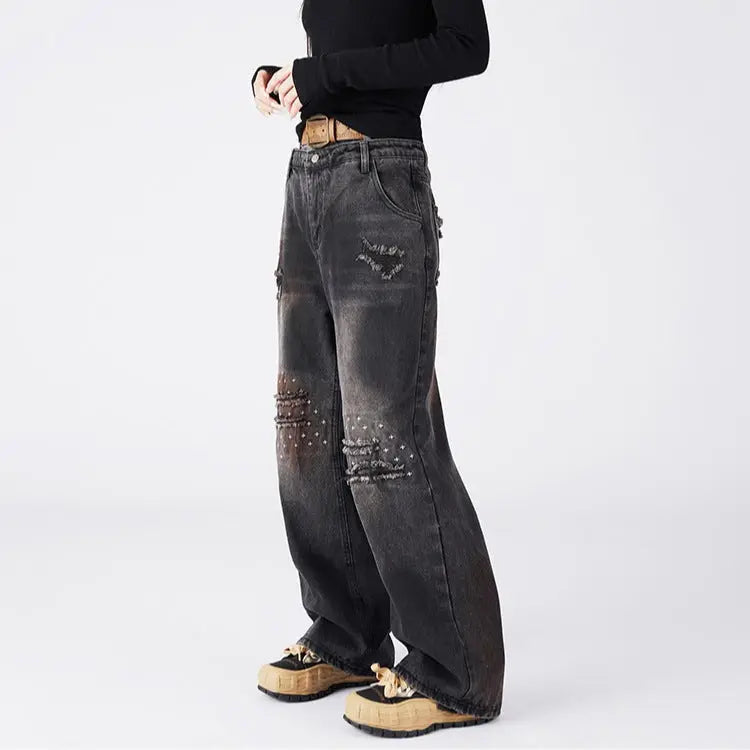 High street dirty dyed washed denim jeans for men Markonline