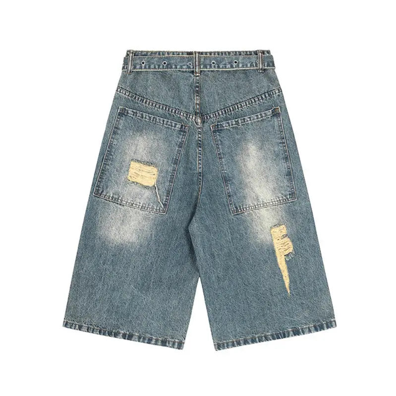 Broken hole casual denim shorts for men and women Markonline