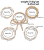 Gold Bow Knot Pearl Beaded Multi Layered Bracelet Set Dear-Lover Dropshipping
