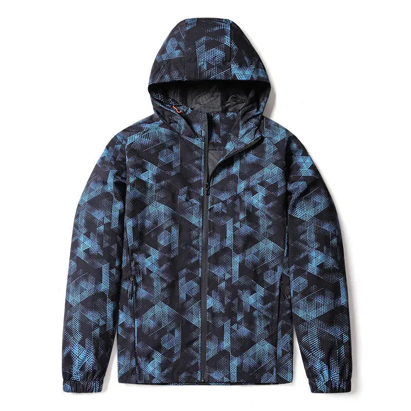 Spring And Fall Trench Coat Men Hooded Long Sleeve Full Print Sports Casual Thin Jacket Markonline