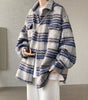 Chambray Style Plaid Woolen Coat for Men, Autumn/Winter Thickened Streetwear  Shirt Jacket Markonline