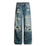 Washed blue ripped jeans for women Markonline