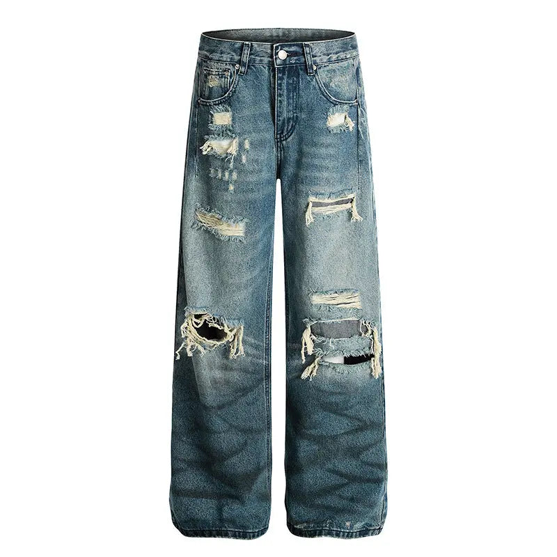 Washed blue ripped jeans for women Markonline