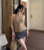 Sleeveless vest half skirt casual slimming half skirt set for women Markonline