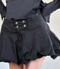 Black pleated floral bud skirt short skirt for women Markonline
