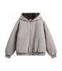 Haired collar hooded cotton jacket for men and women eprolo