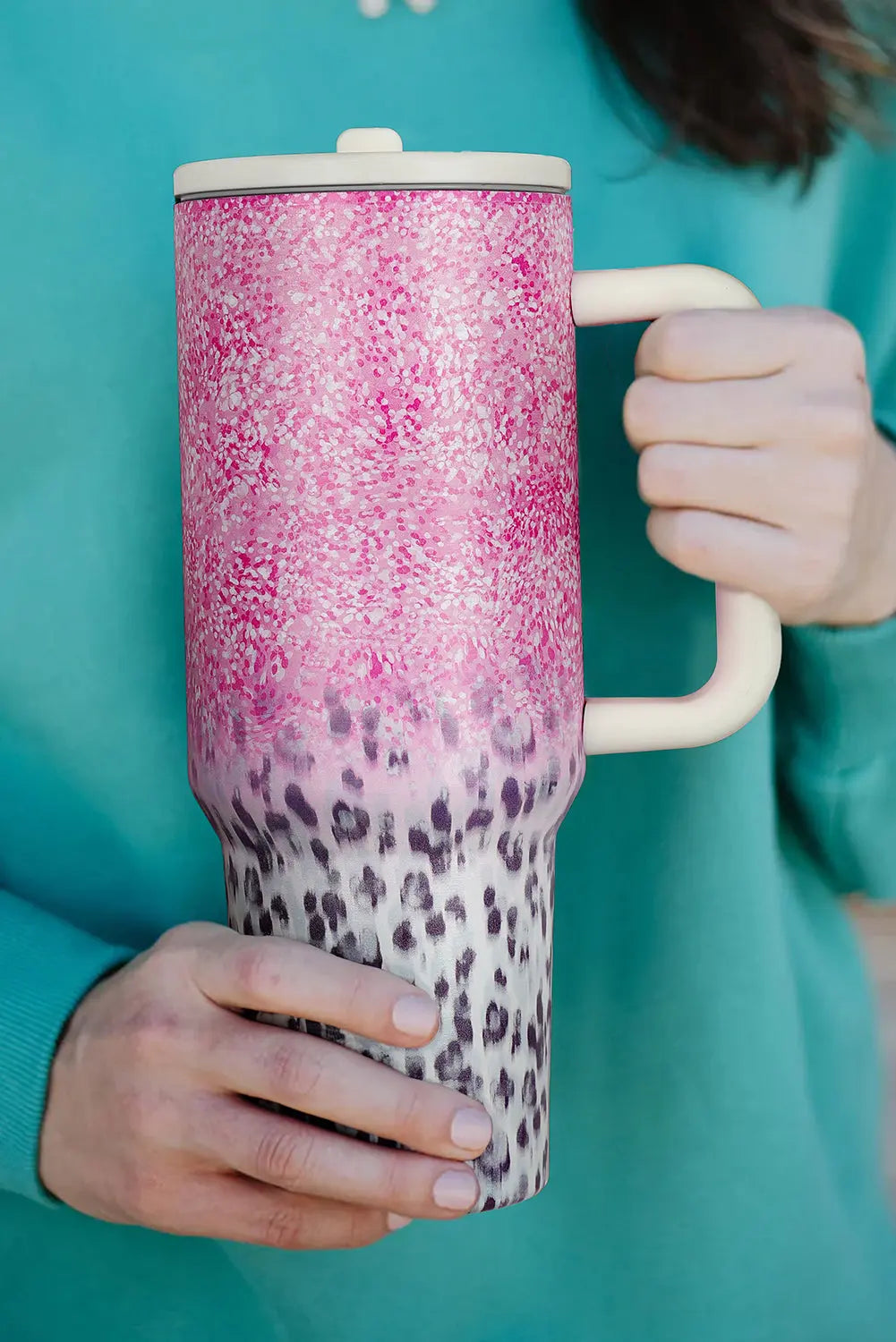 Pink Leopard Gradient 40oz Stainless Steel Thermos Travel Cup Dear-Lover Dropshipping