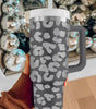 Gray Leopard Print 40OZ Stainless Steel Portable Cup with Handle Dear-Lover Dropshipping