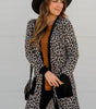 Black Leopard Patched Pocket Open Front Cardigan Dear-Lover Dropshipping