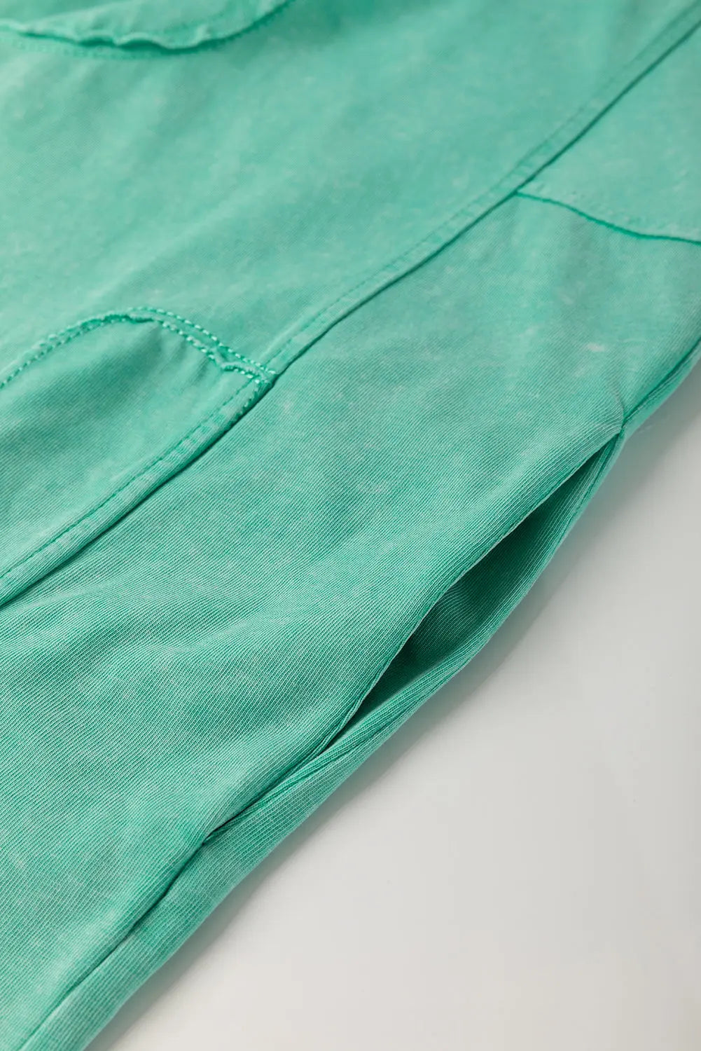 Mint Green Mineral Wash Flower Patchwork Mini T Shirt Dress Markonline