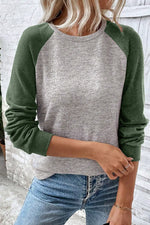 Evergreen Colorblock Raglan Long Sleeve T Shirt Markonline
