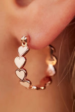 White Heart Shape Plated Alloy Small Hook Earrings Dear-Lover Dropshipping