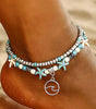 Sky Blue Beach Double Anklet Dear-Lover Dropshipping
