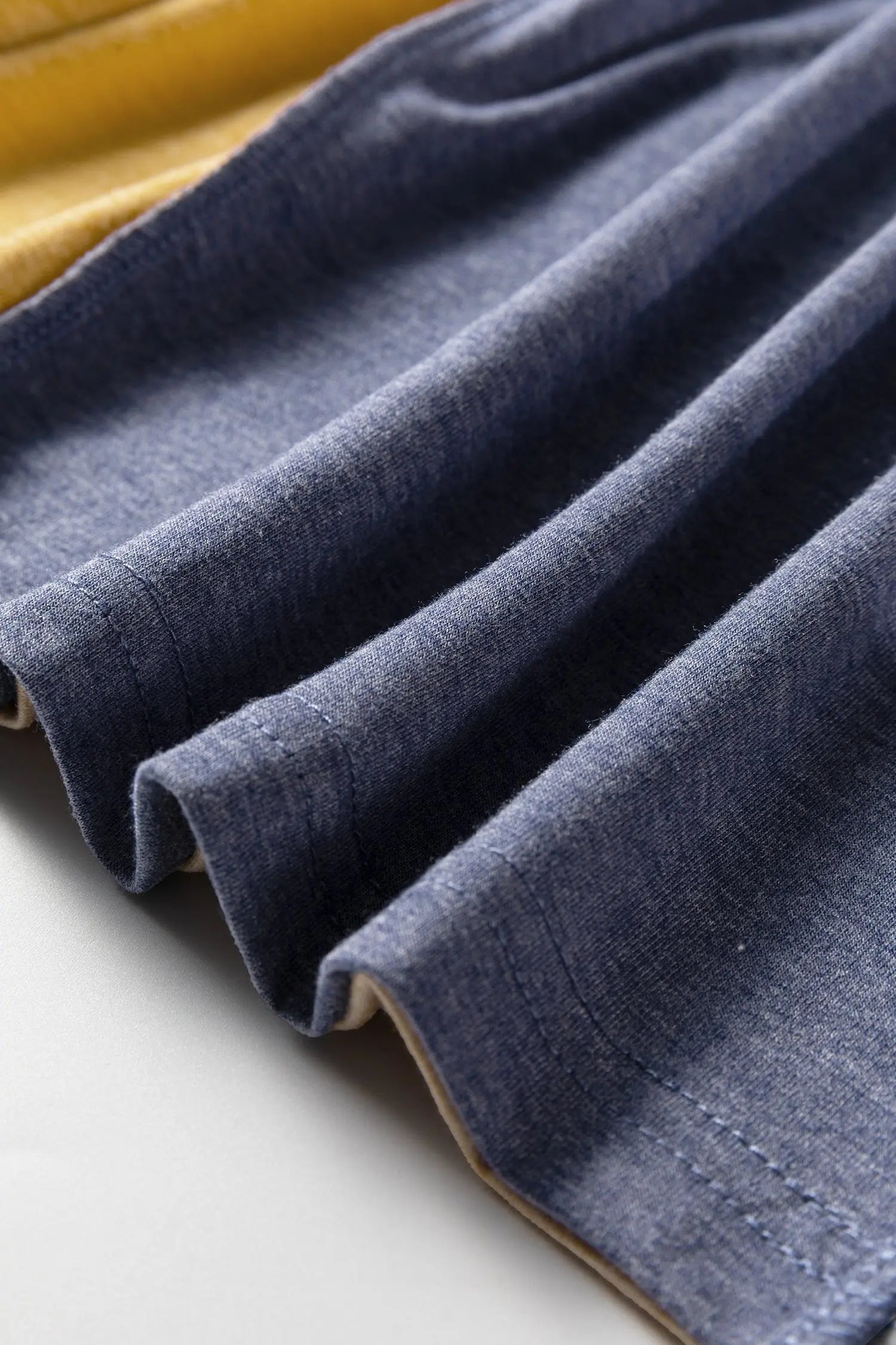 Sail Blue Exposed Stitching Colorblock V Neck Long Sleeve Top Dear-Lover Dropshipping