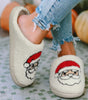 White Christmas Santa Clause Graphic Plush Slippers Dear-Lover Dropshipping
