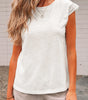 White Lace Patchwork Cap Sleeve Round Neck T Shirt Markonline