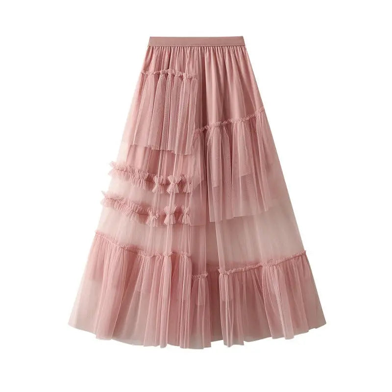 Cake skirt design irregular half skirt dreamy mesh skirt for women eprolo
