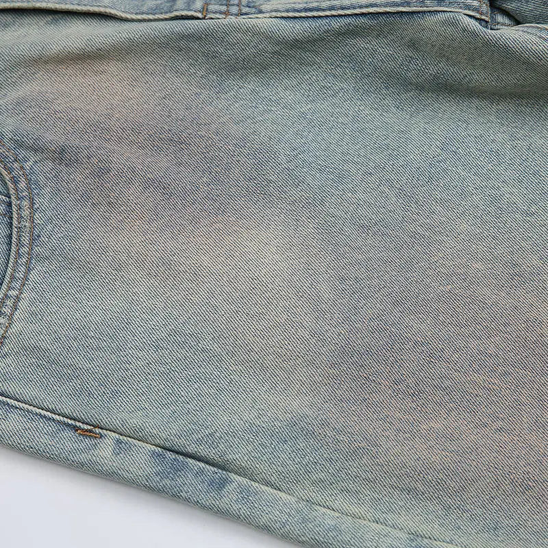 Washed retro casual jeans for men and women Markonline