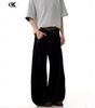 Jeans for Men and Women with Topstitching Design Slim Fit Trendy Loose Casual Wide Leg Long Pants Markonline