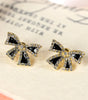 Black Rhinestone Bow Knot Stud Earrings Dear-Lover Dropshipping
