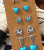 Silvery 6 Pairs Western Turquoise Alloy Stud Earrings Dear-Lover Dropshipping