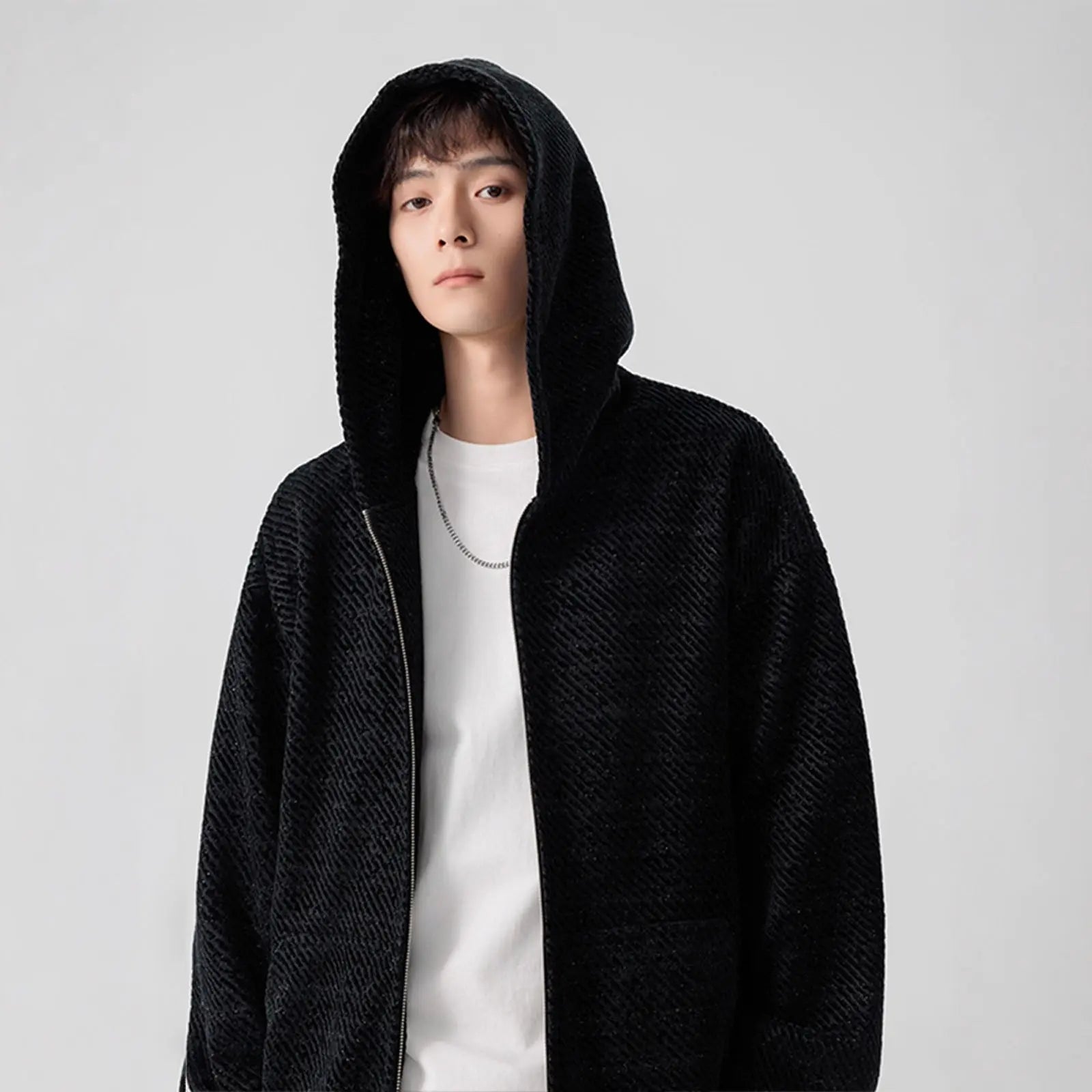 Style Textured Hoodie Jacket for Men and Women, Autumn Vintage Streetwear Couple Hoodie, High-Street Heavyweight Chic Wind Top eprolo