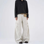 Deconstructed Style Workwear Knife-Edge Denim Pants for Men and Women, Fashionable Vintage Loose Straight-Leg Casual Trousers Markonline