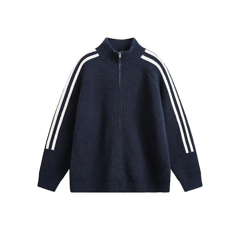 Three stripes with shoulder sleeves and a half high neck sweater for men Markonline