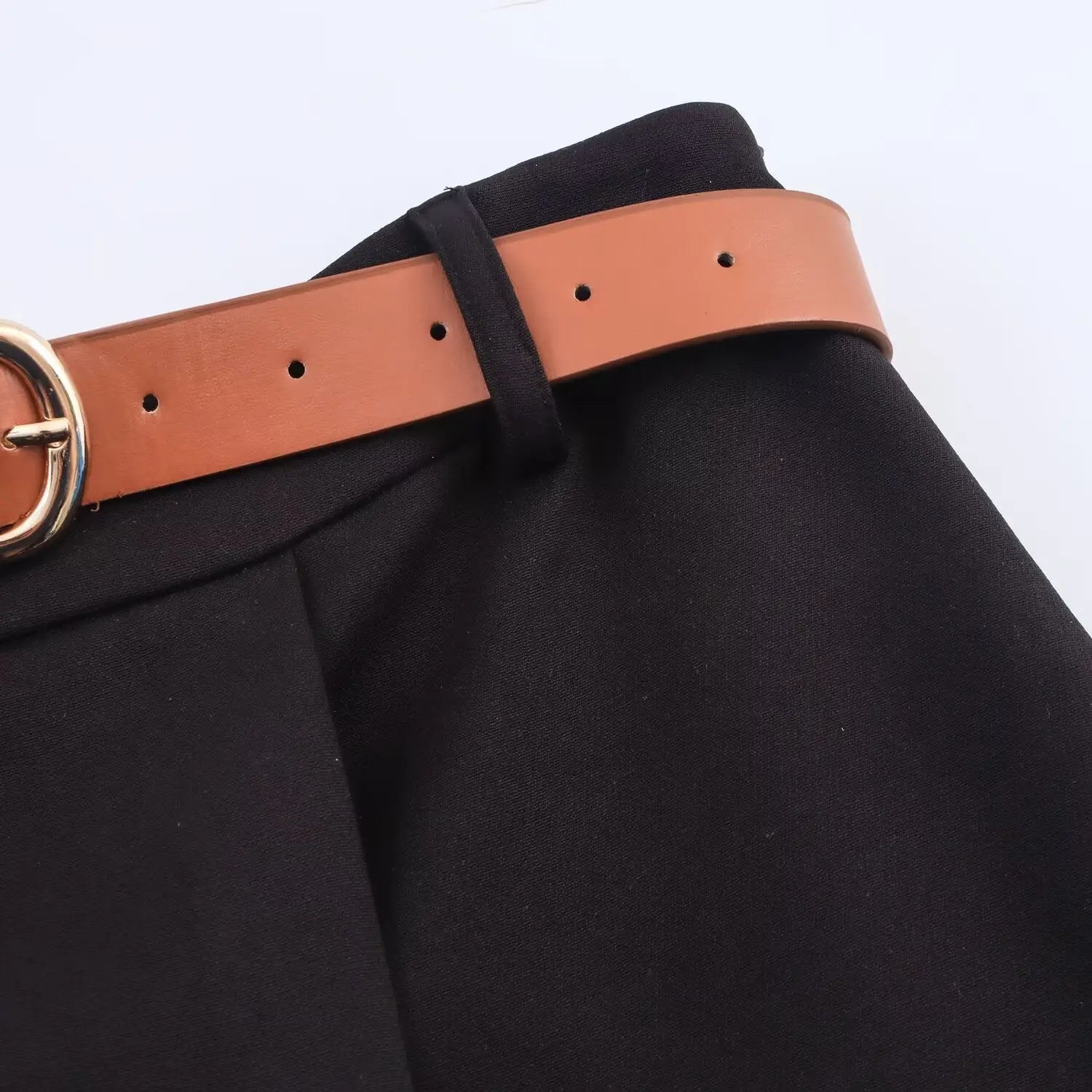 Belt Design Printed Poplin Half Skirt Long Skirt for Women Markonline