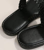 Black Braided Double Band Leathered Flat Slippers Markonline