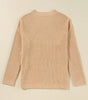Apricot Cable Knit Drop Shoulder Side Slits Loose Sweater Dear-Lover Dropshipping