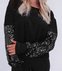 Black Sequin Patchwork Lantern Sleeve Blouse Dear-Lover Dropshipping