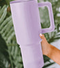 Orchid Petal Frosted Stainless Handle Large Vacuum Cup with Straw 40oz Dear-Lover Dropshipping