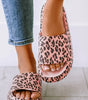 Pink Leopard Print Thick Sole Slip On Slippers Markonline