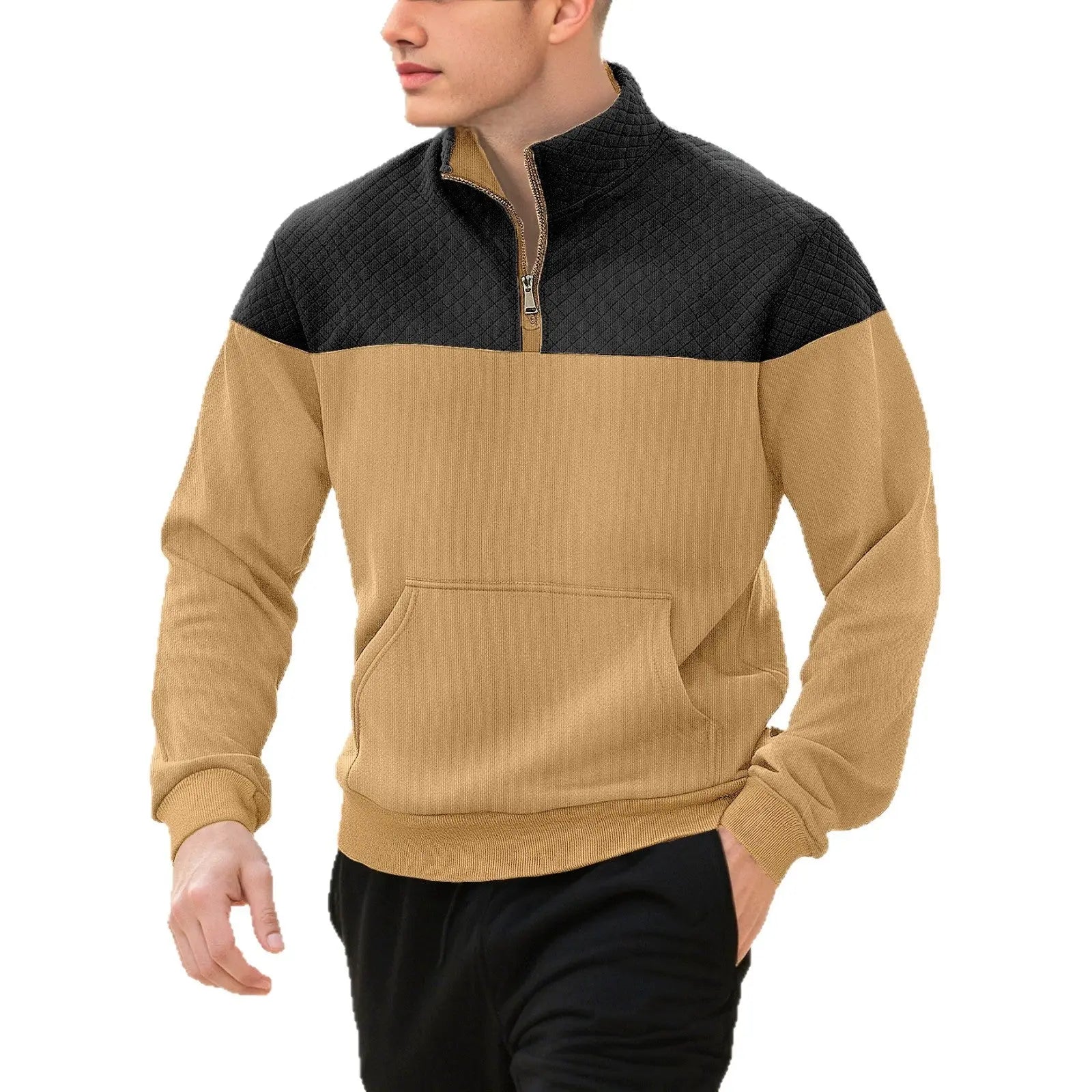 Zipper long sleeved polo shirt for men Markonline
