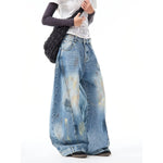 Street Style Wide-Leg Jeans with Knife Design for Men and Women Markonline